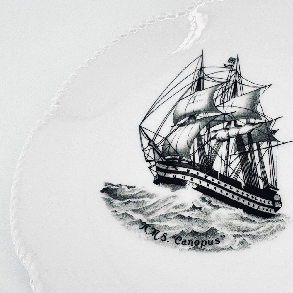 VTG Spode Set-off-4 English Bone China Ship 4” Plates - Picture 9 of 11